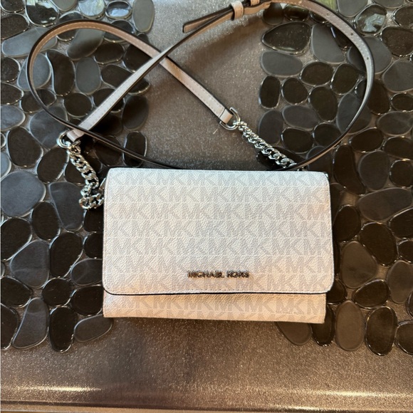 Michael Kors Handbags - Michael Kors Gray Textured Crossbody Bag with Silver Hardware